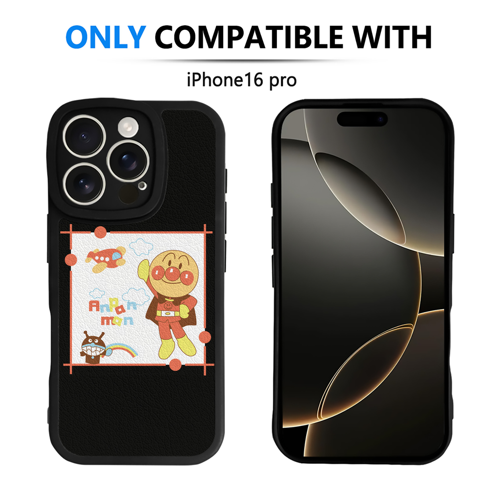 （画像用） アンパンマン Anpanman 【iPhone 16シリーズ対応】シリコンスマホケース（レザー調） 材質：シリコン